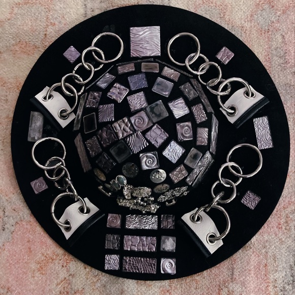 Custom, One of A Kind “ Silver & Chains” Black Hat main image 7